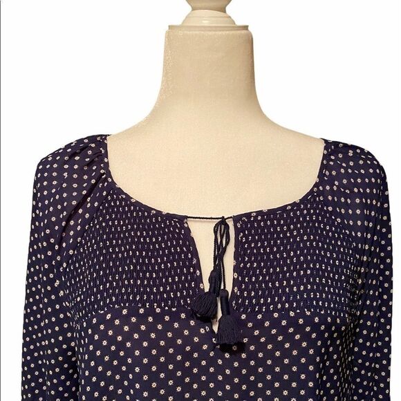 Liz Claiborne Blue Polka Dot Shirt Size Large - Picture 4 of 10
